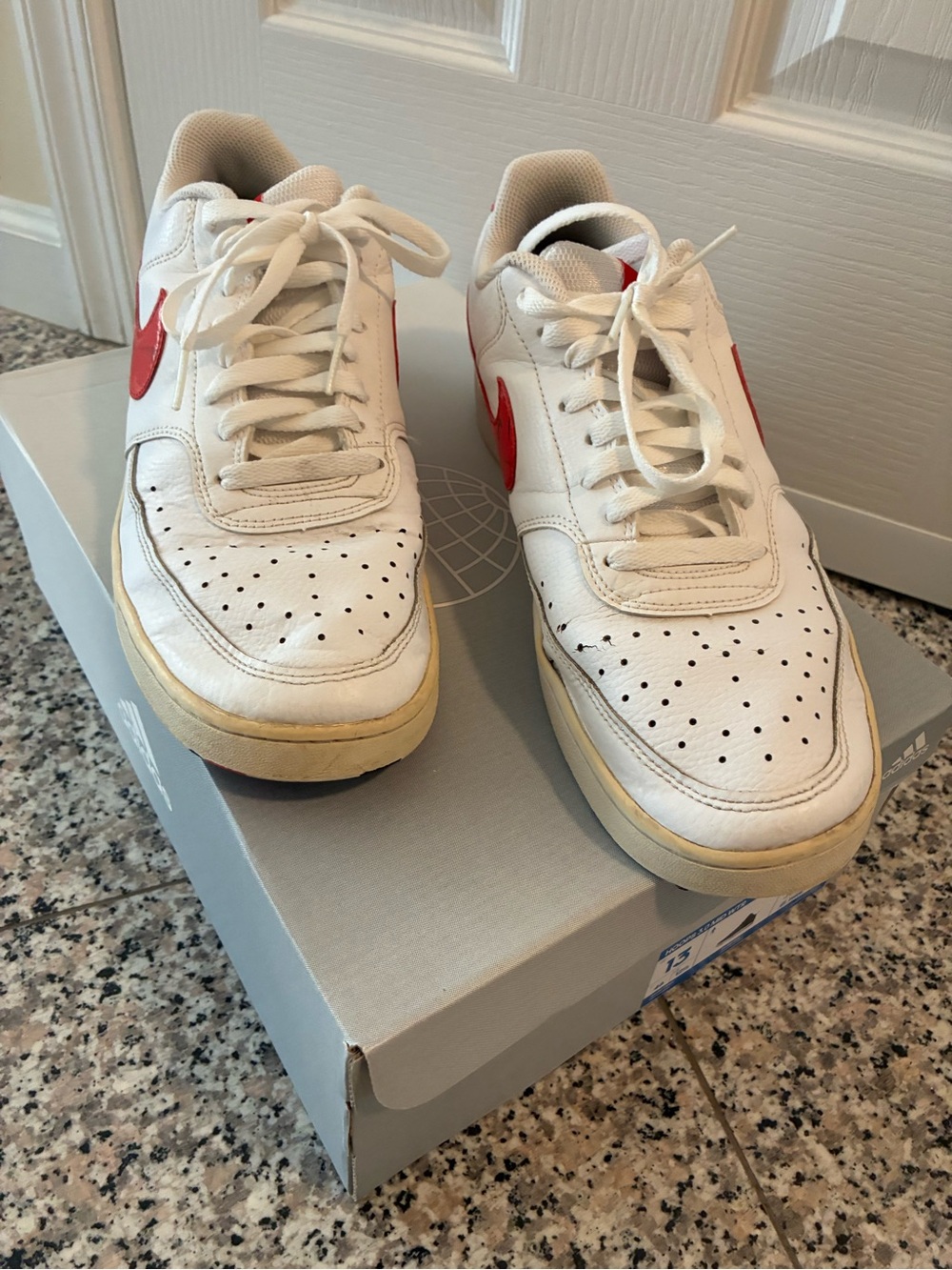 Nike Men Court Vision Low sneakers white and university red colorway size 11